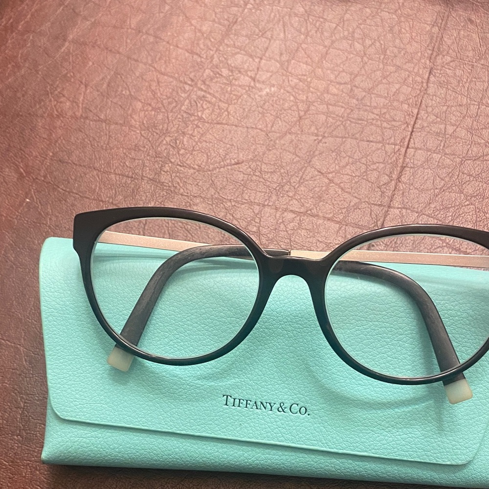 Tiffany & Co. Black Glasses with Blue Case